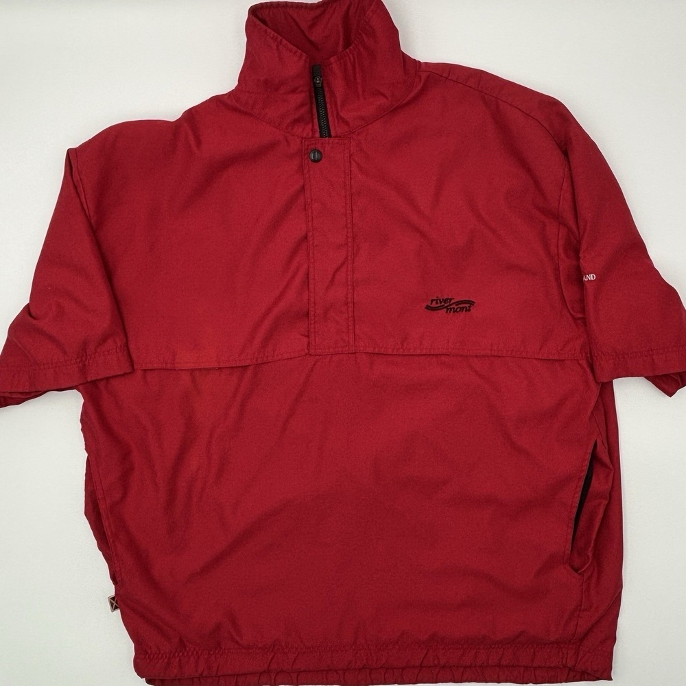 Sunderland of Scotland Dolphin Golf Rain Pullover Mens L Red Short Sleeve Zip